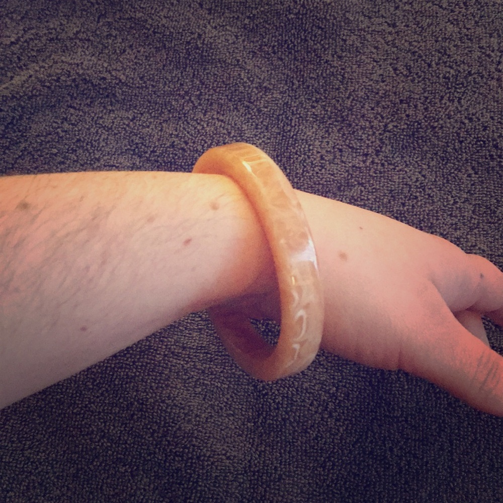 Peach Acrylic Bangle Bracelet